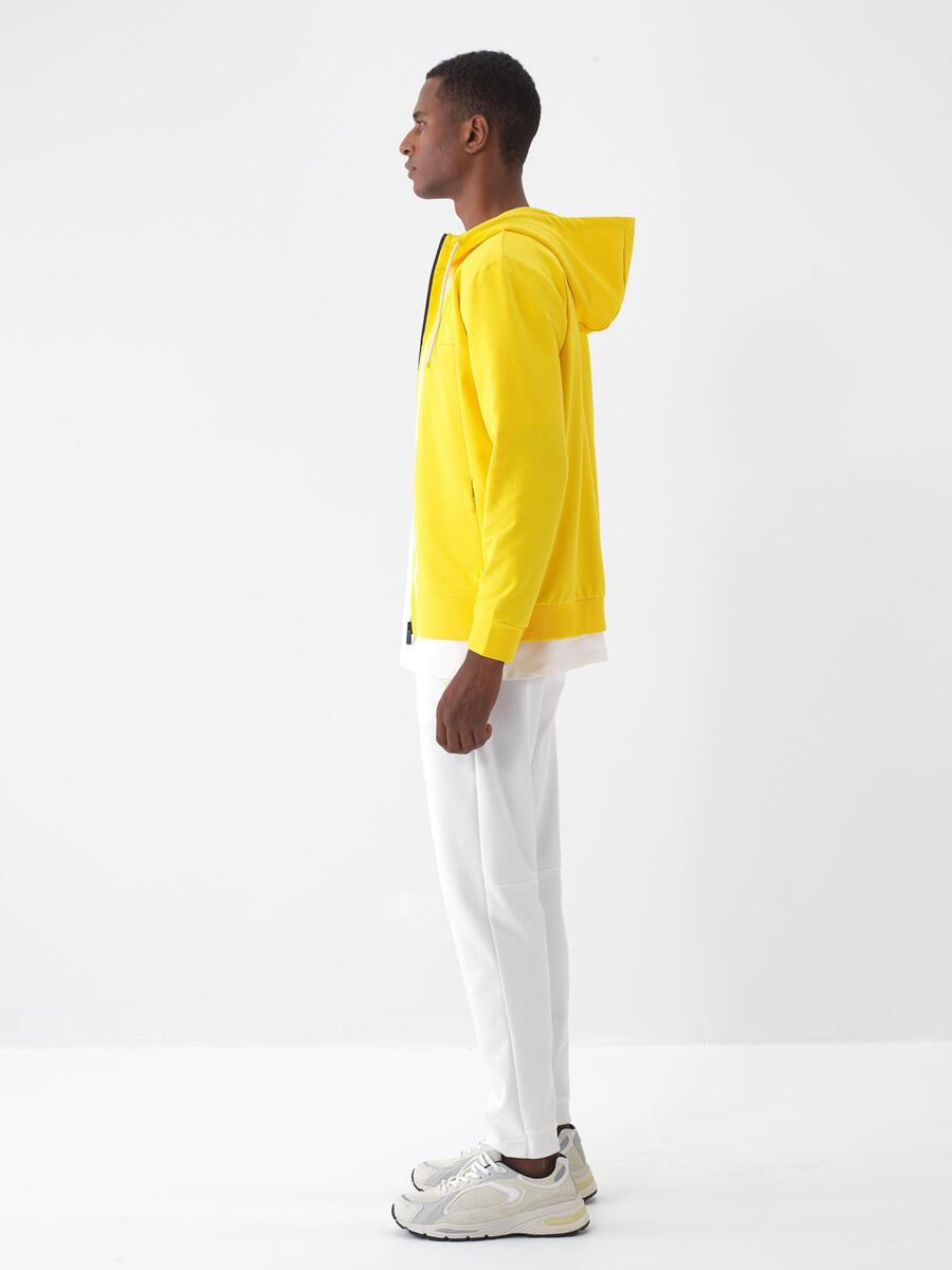 Sarı Slim Fit Pamuklu Sweatmont - 5