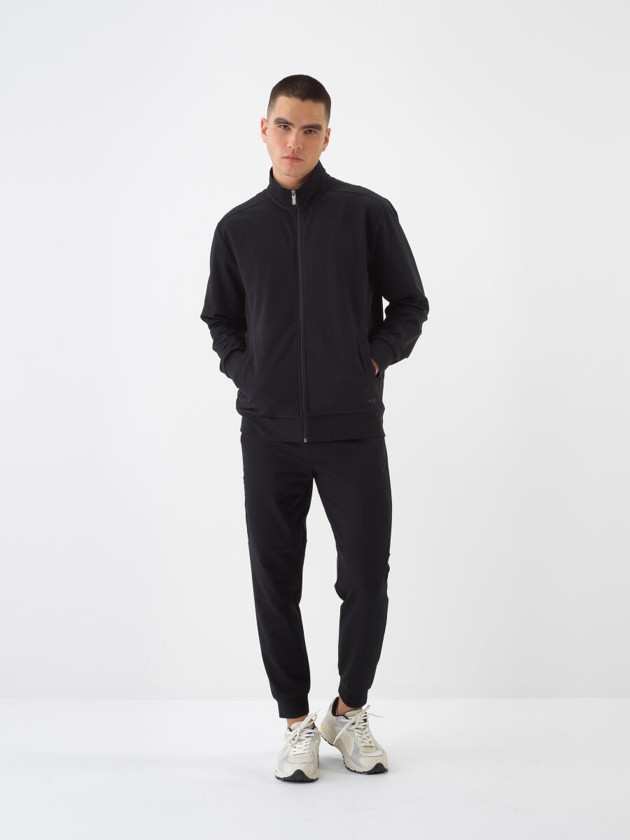 Siyah Regular Fit Pamuklu Sweatmont - 2