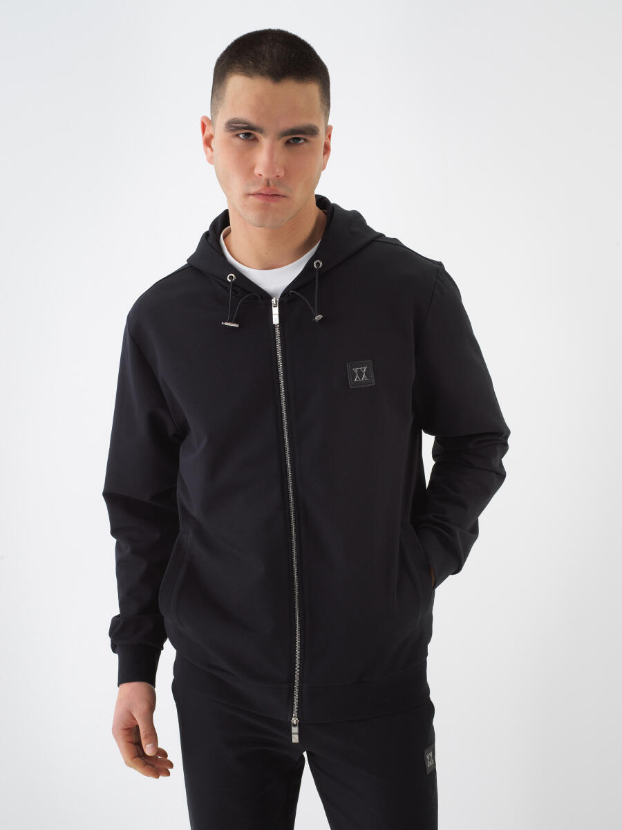Siyah Regular Fit Pamuklu Sweatmont
