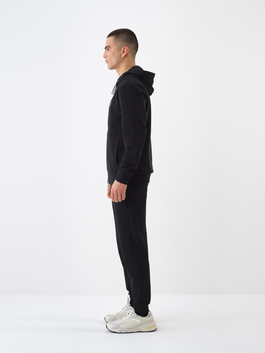 Siyah Regular Fit Pamuklu Sweatmont - 3