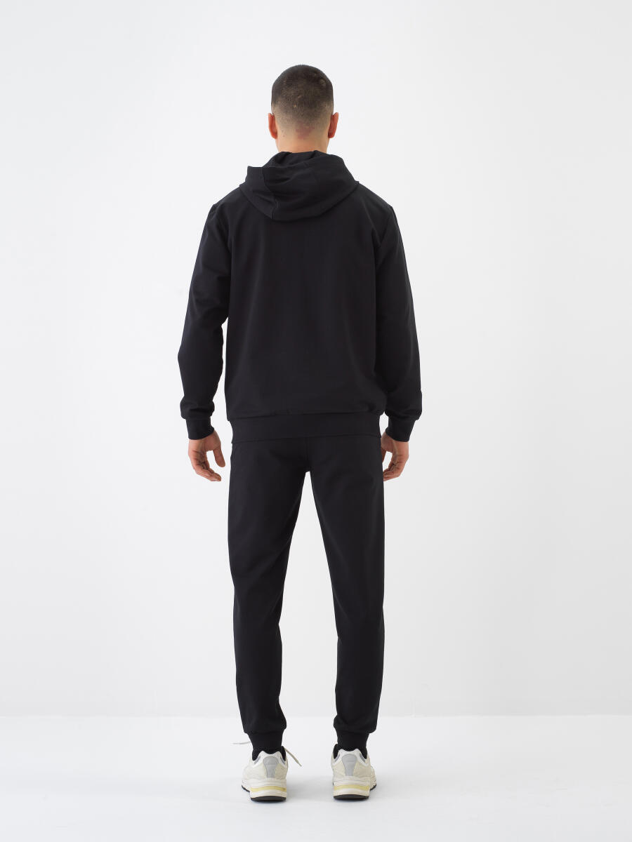 Siyah Regular Fit Pamuklu Sweatmont - 5