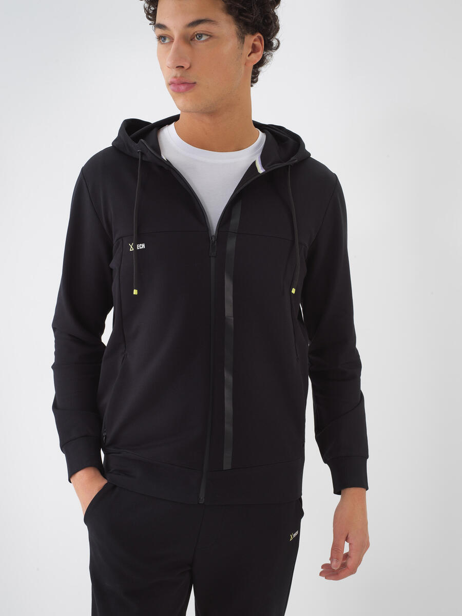 Siyah Slim Fit Pamuklu Sweatmont
