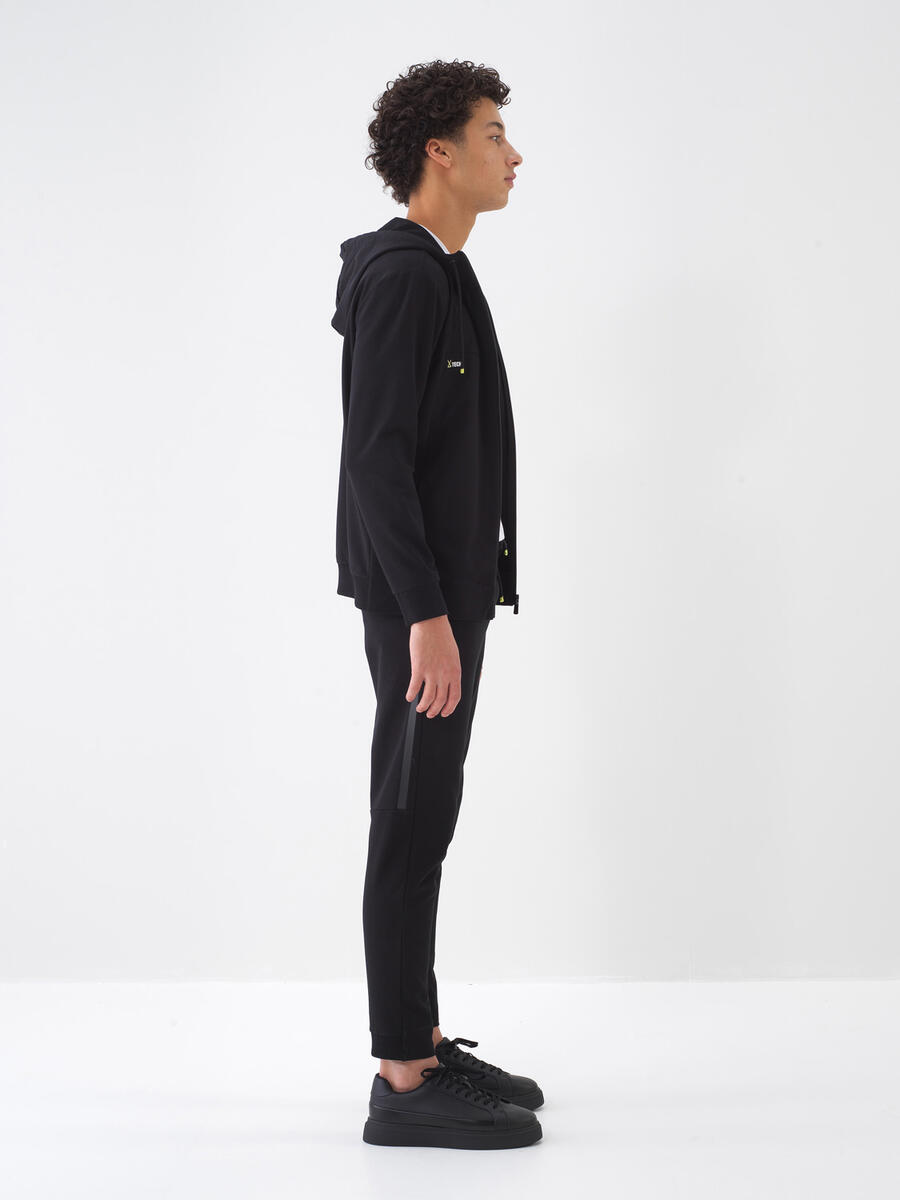 Siyah Slim Fit Pamuklu Sweatmont - 3