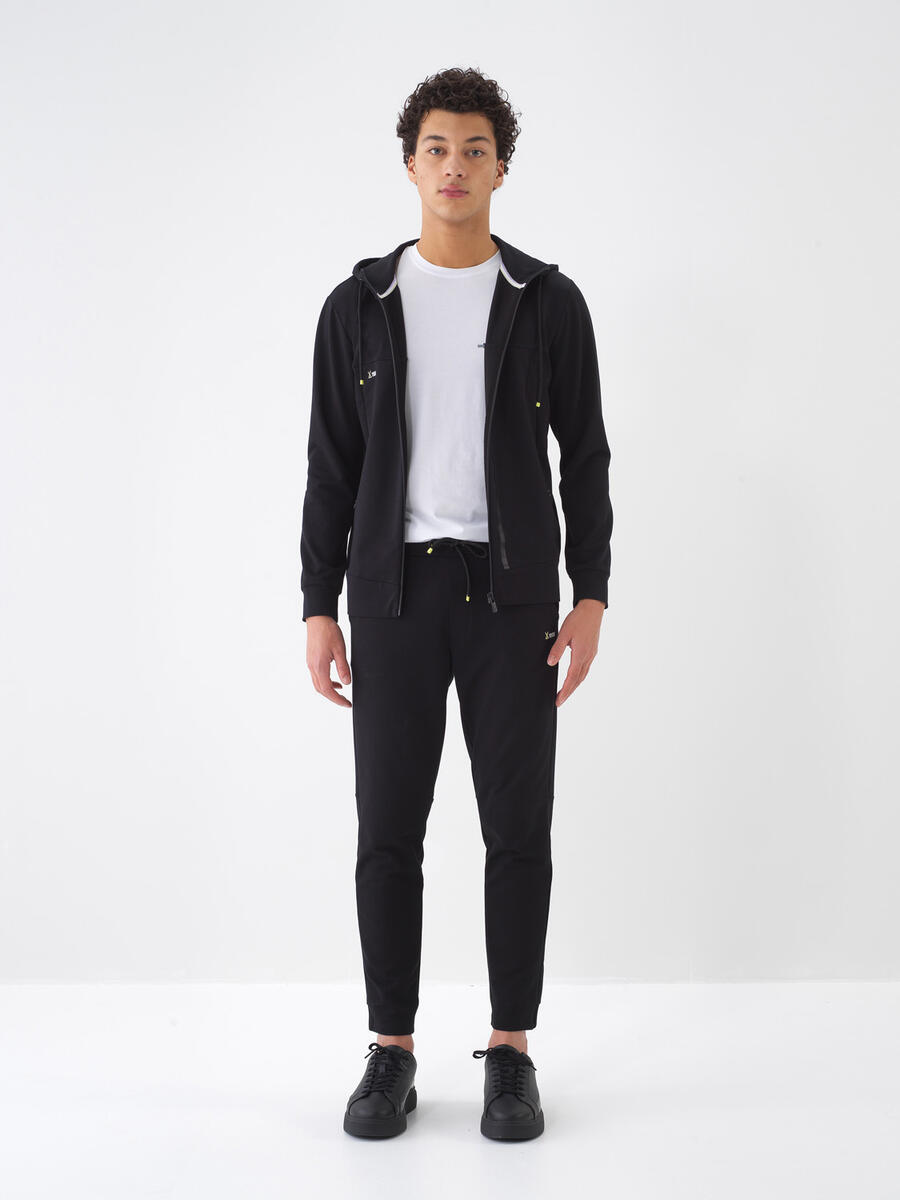 Siyah Slim Fit Pamuklu Sweatmont - 2