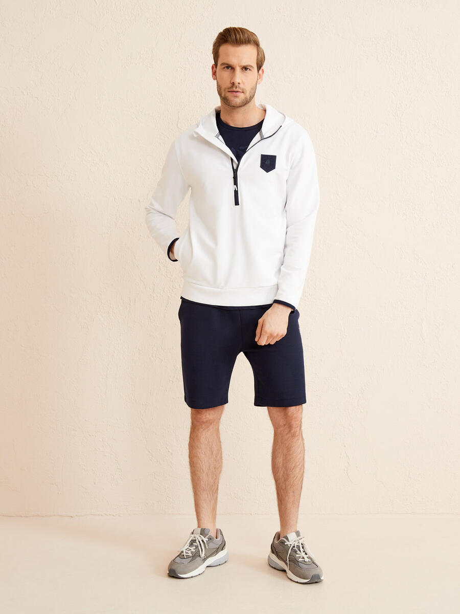 Beyaz Regular Fit Pamuklu Sweatshirt - 2