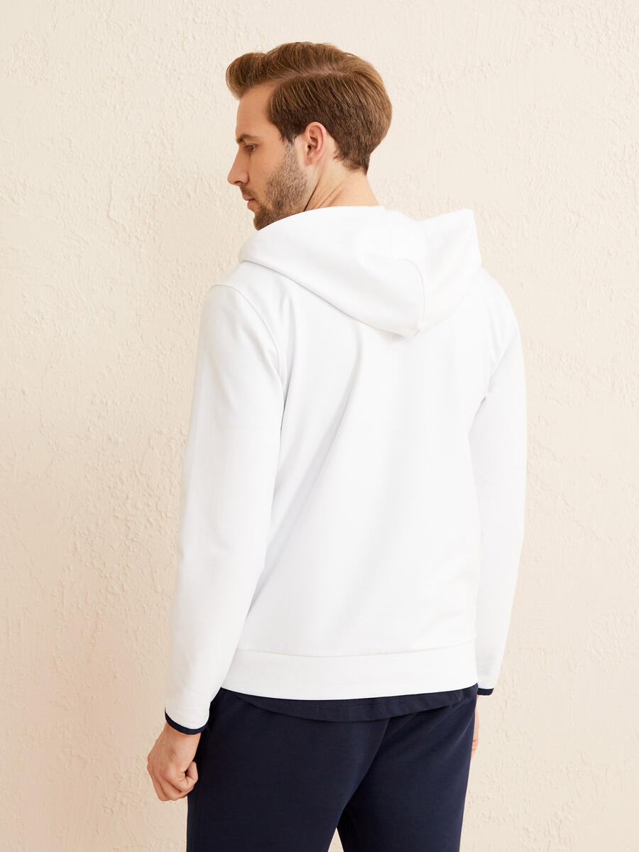 Beyaz Regular Fit Pamuklu Sweatshirt - 5