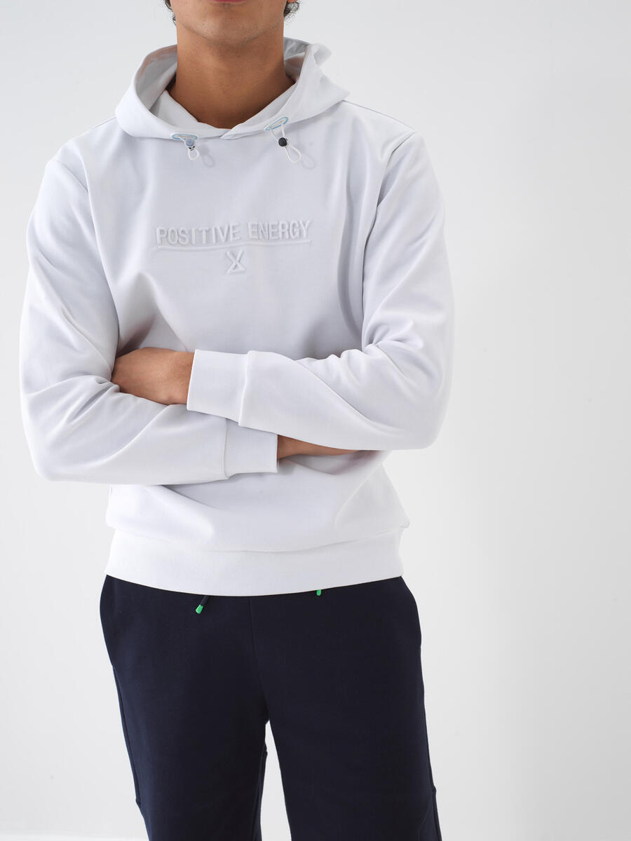 Beyaz Regular Fit Pamuklu Sweatshirt