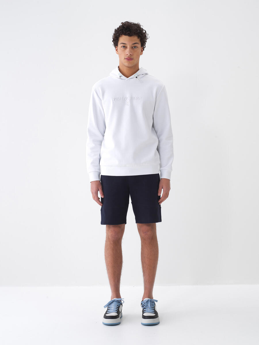 Beyaz Regular Fit Pamuklu Sweatshirt - 2