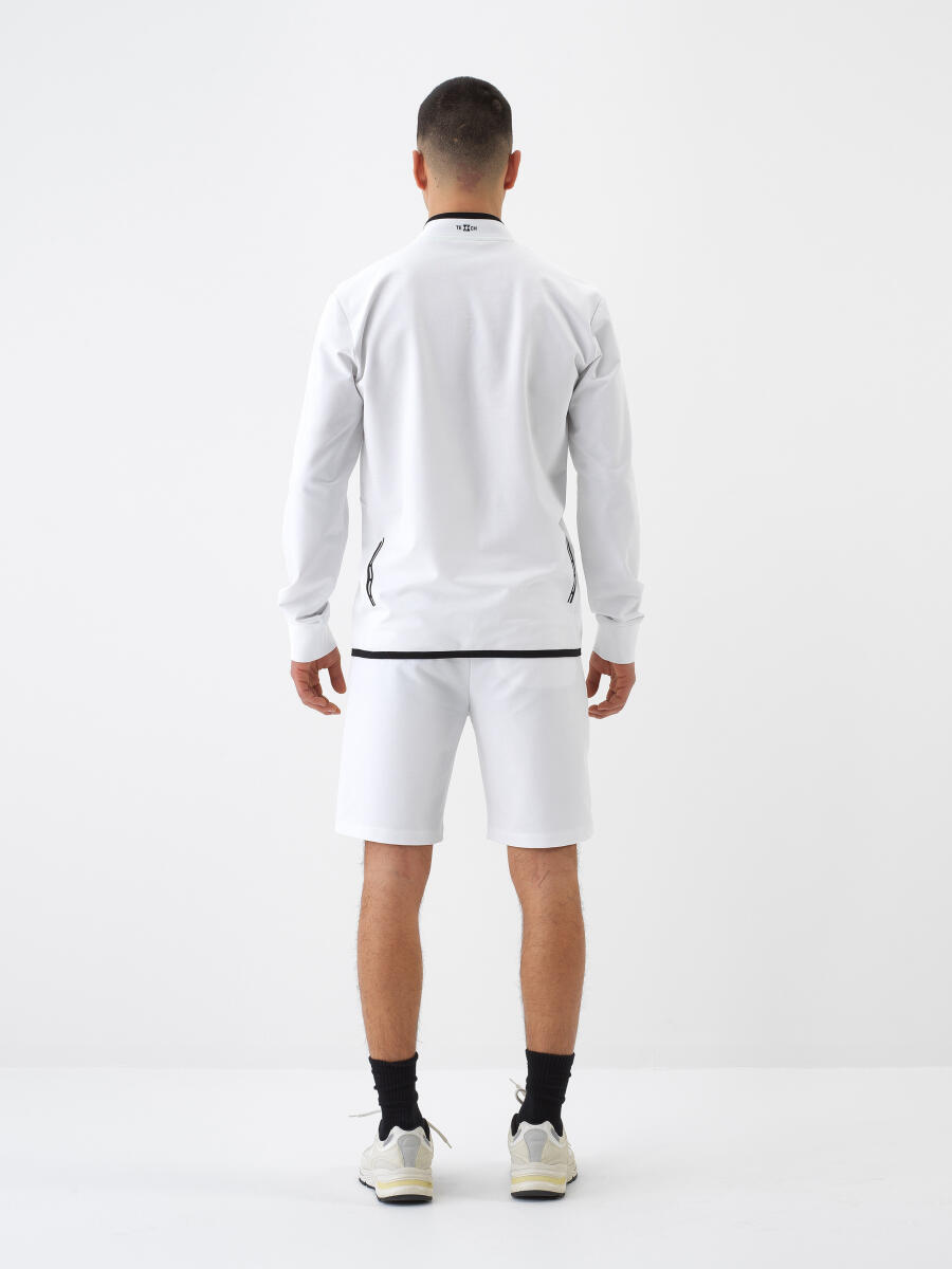 Beyaz Slim Fit Pamuklu Sweatshirt - 4