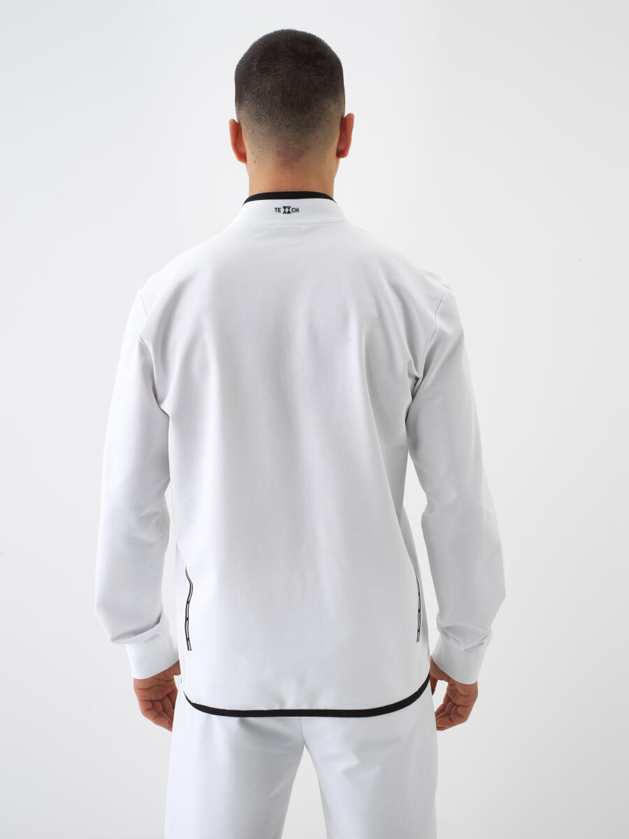 Beyaz Slim Fit Pamuklu Sweatshirt - 3