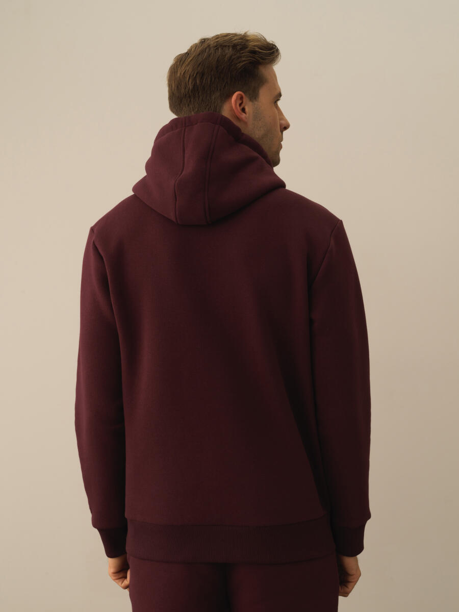 Bordo Pamuk Dokulu Regular Fit Sweatshirt - 3