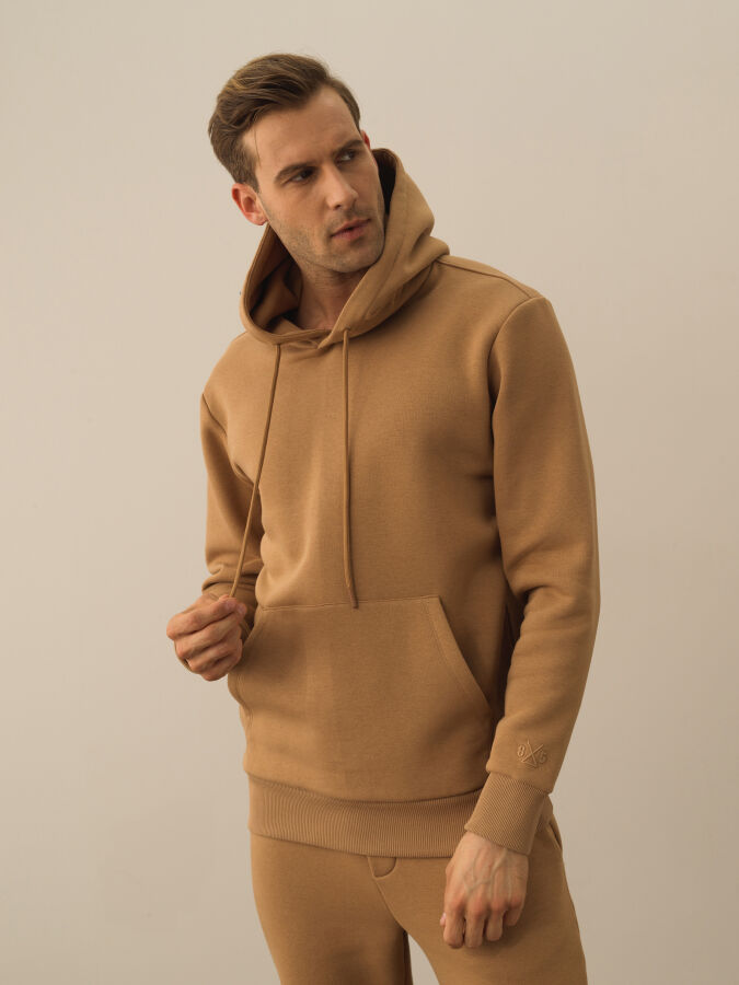 Camel Pamuk Dokulu Regular Fit Sweatshirt - Xint