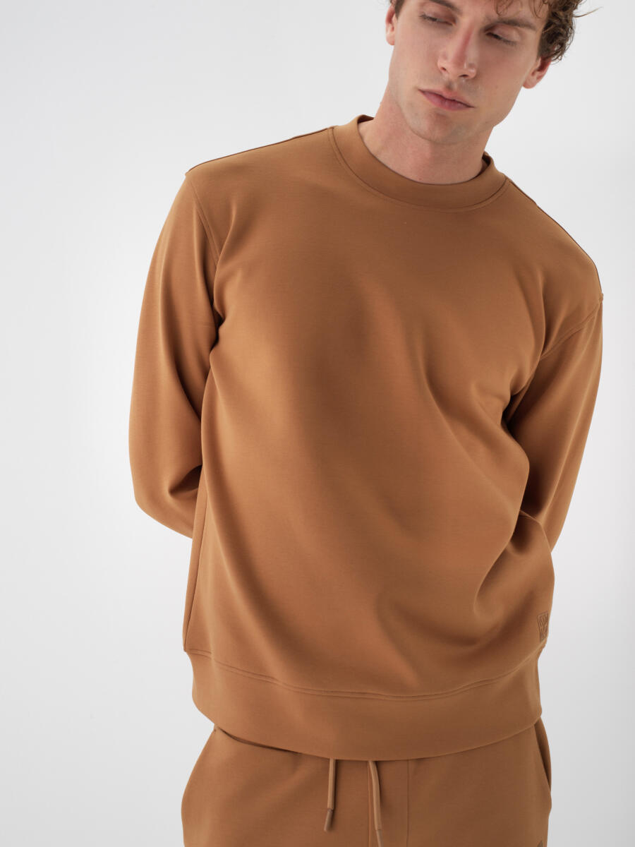 Camel Pamuk Dokulu Regular Fit Sweatshirt
