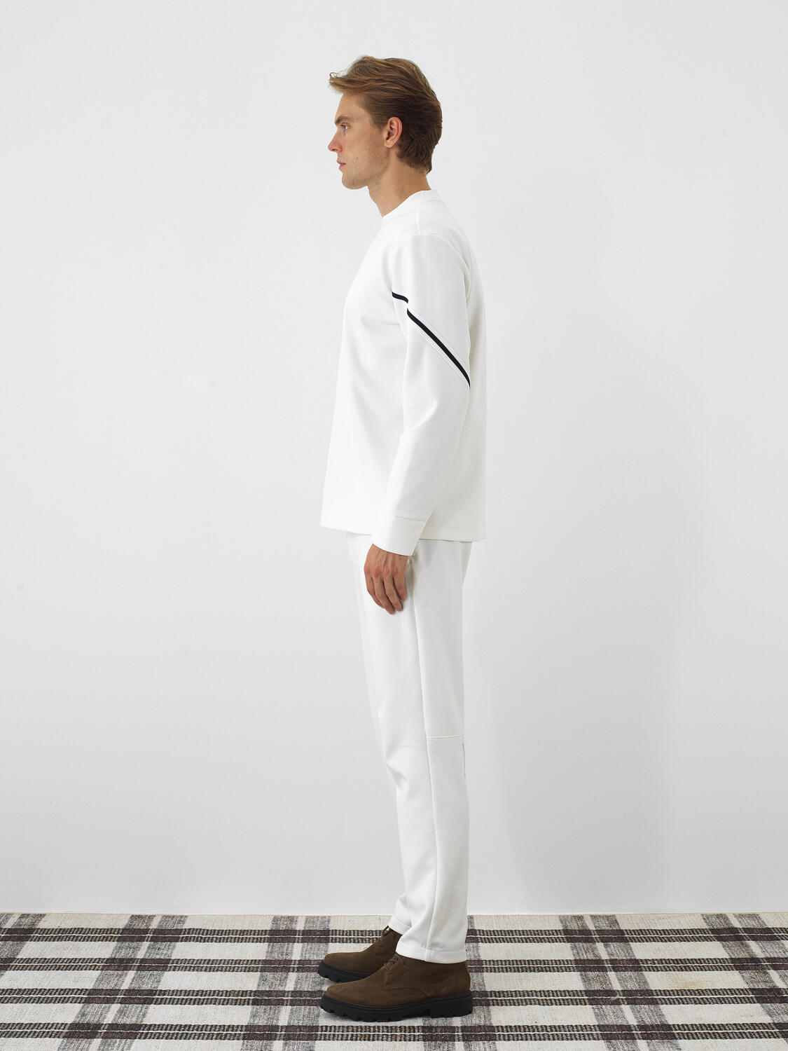 Ekru Esnek Dokulu Regular Fit Sweatshirt - 2