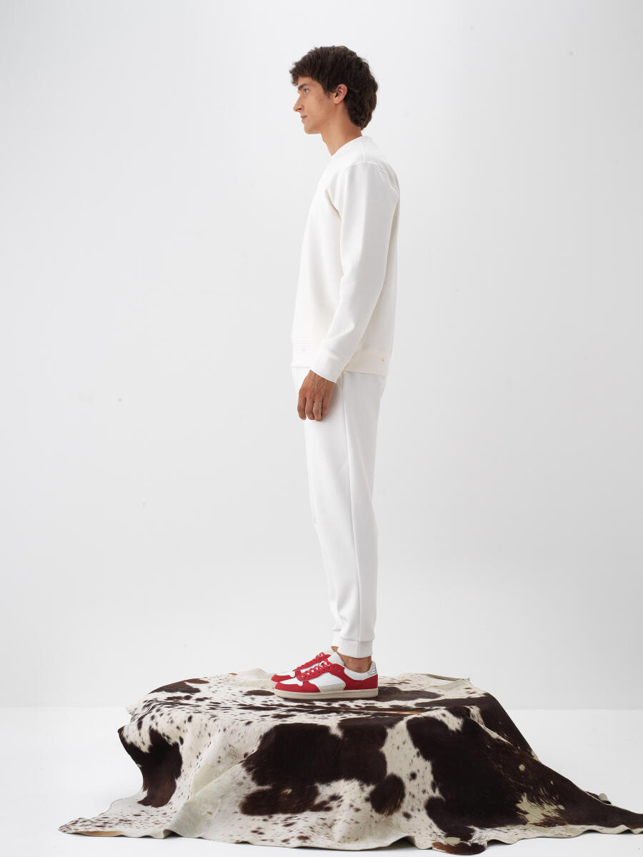 Ekru Pamuk Dokulu Regular Fit Sweatshirt - 2