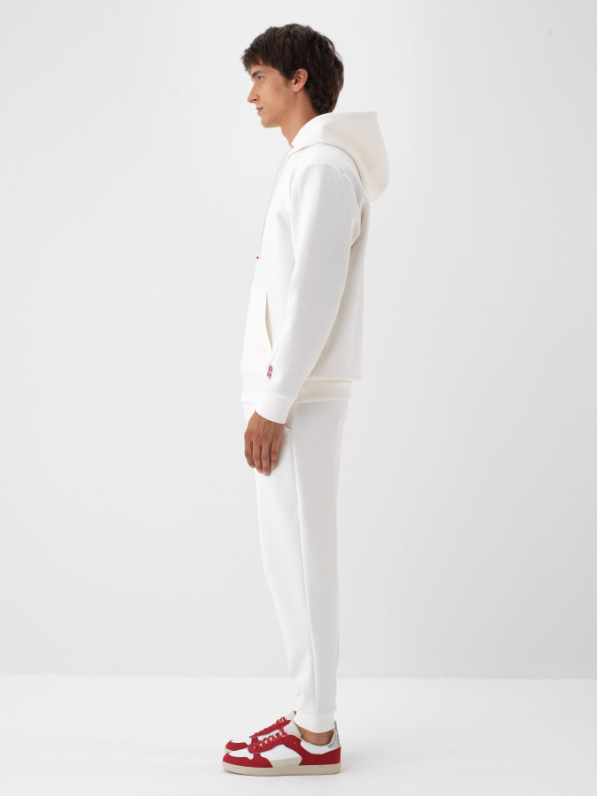 Ekru Pamuk Dokulu Regular Fit Sweatshirt - Xint