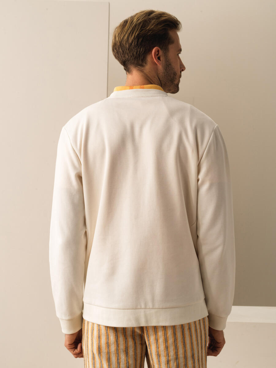 Ekru Regular Fit Pamuklu Sweatshirt - 4
