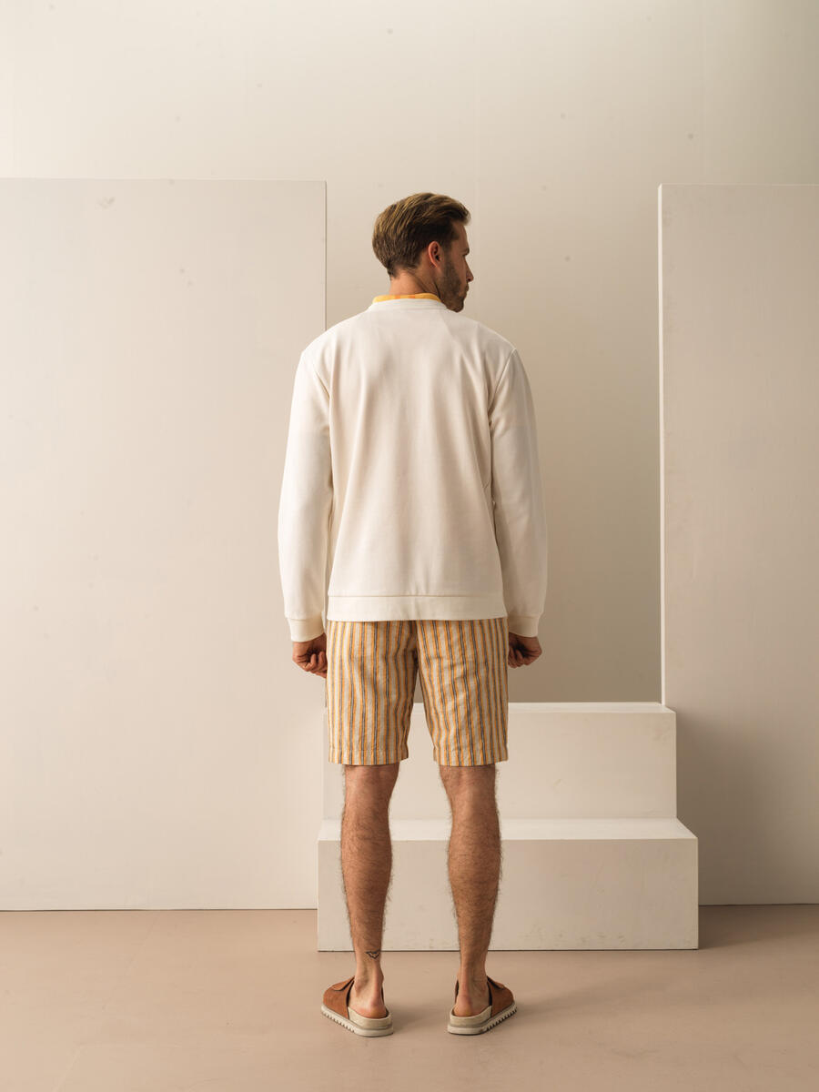 Ekru Regular Fit Pamuklu Sweatshirt - 5