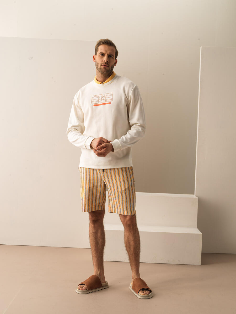 Ekru Regular Fit Pamuklu Sweatshirt - 3