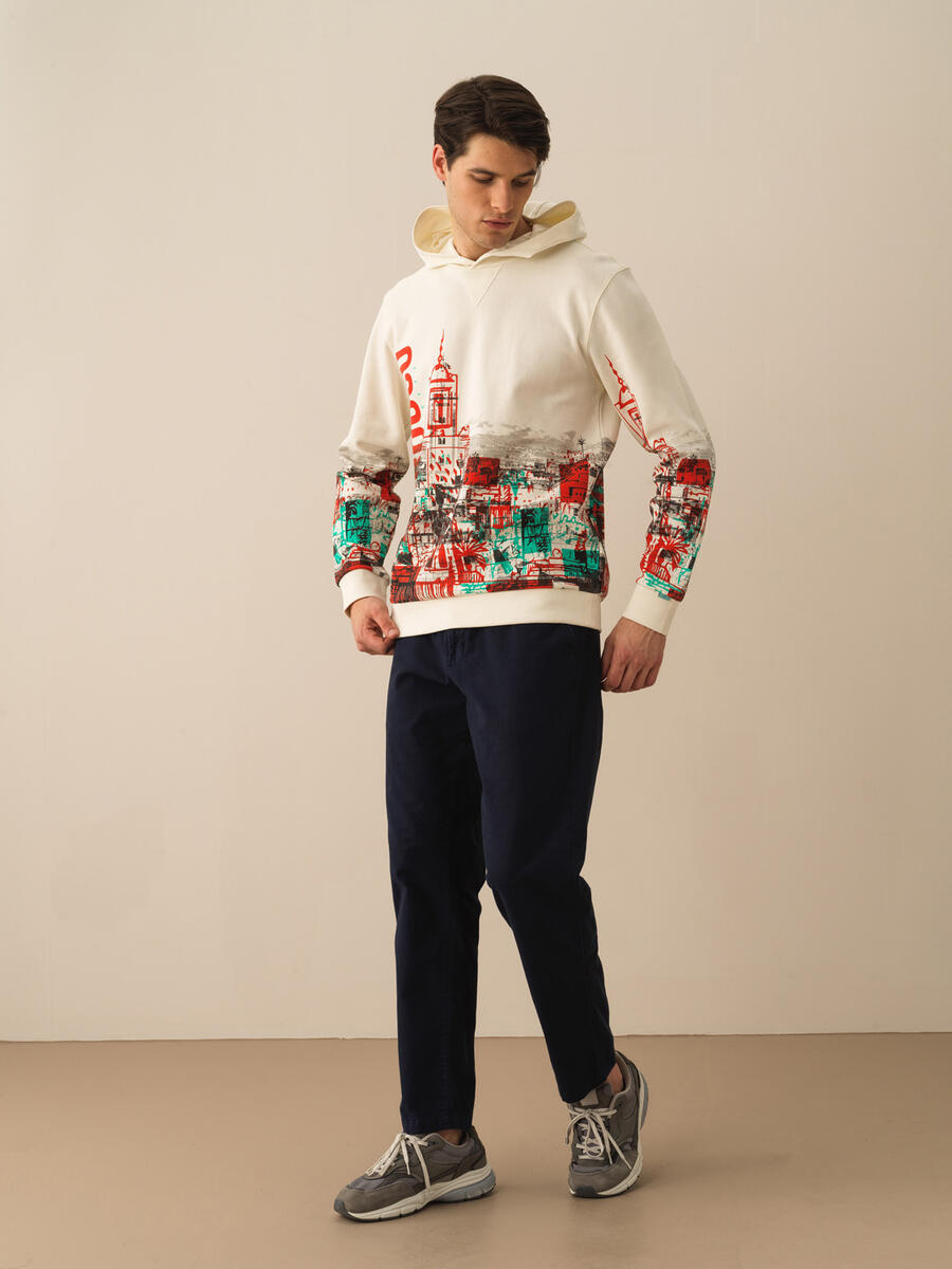 Ekru Regular Fit Pamuklu Sweatshirt - 2