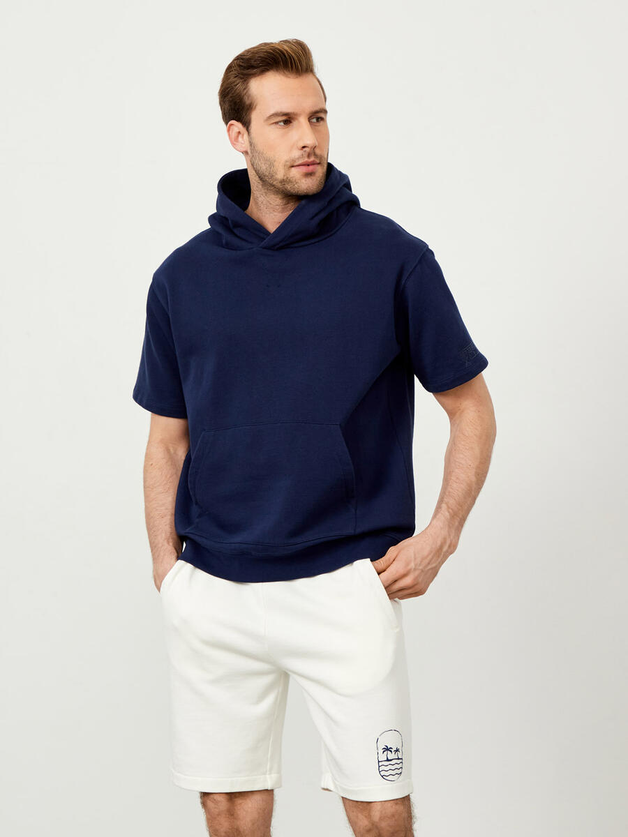 Lacivert Oversize Pamuklu Sweatshirt - 3
