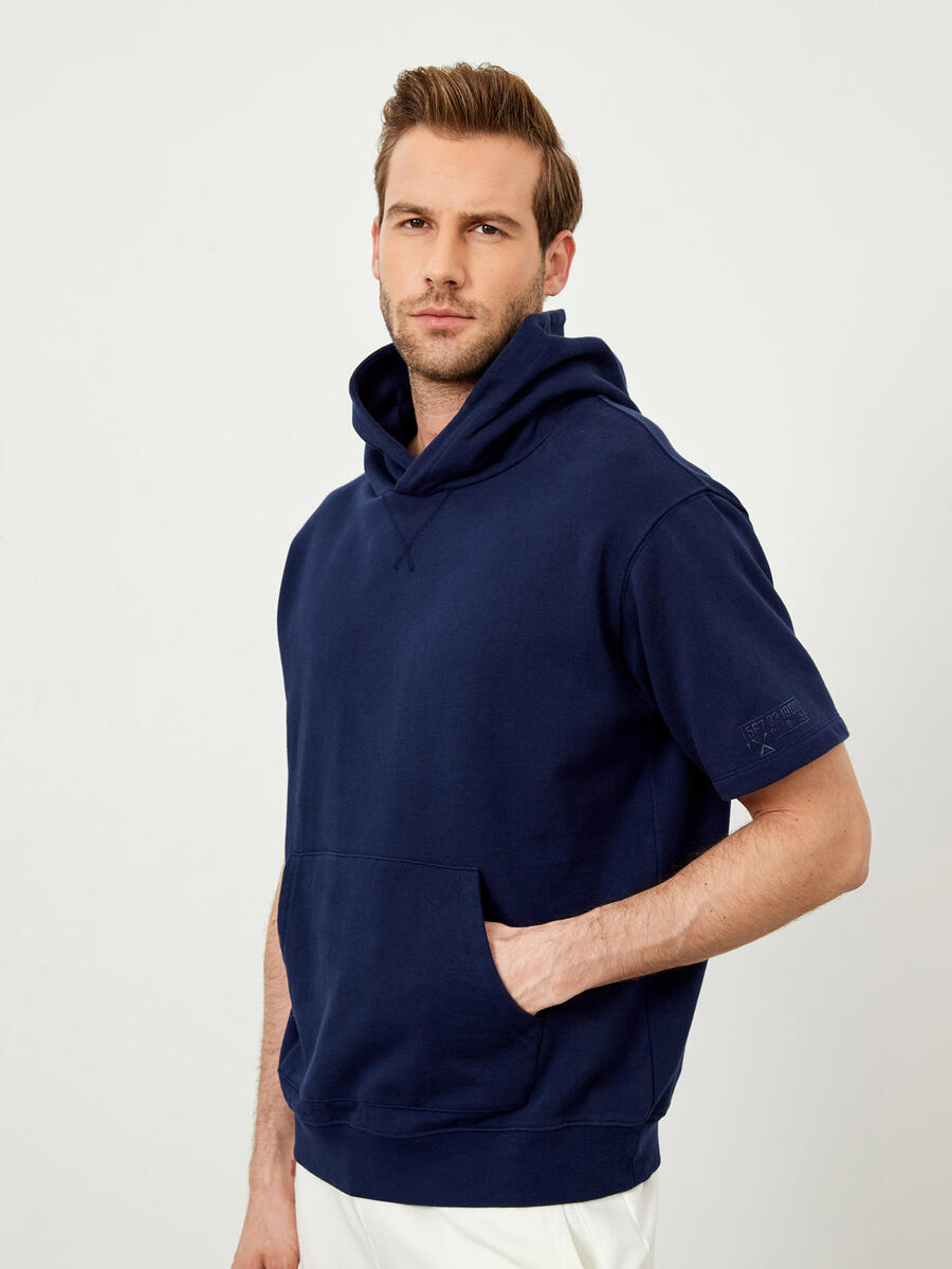 Lacivert Oversize Pamuklu Sweatshirt