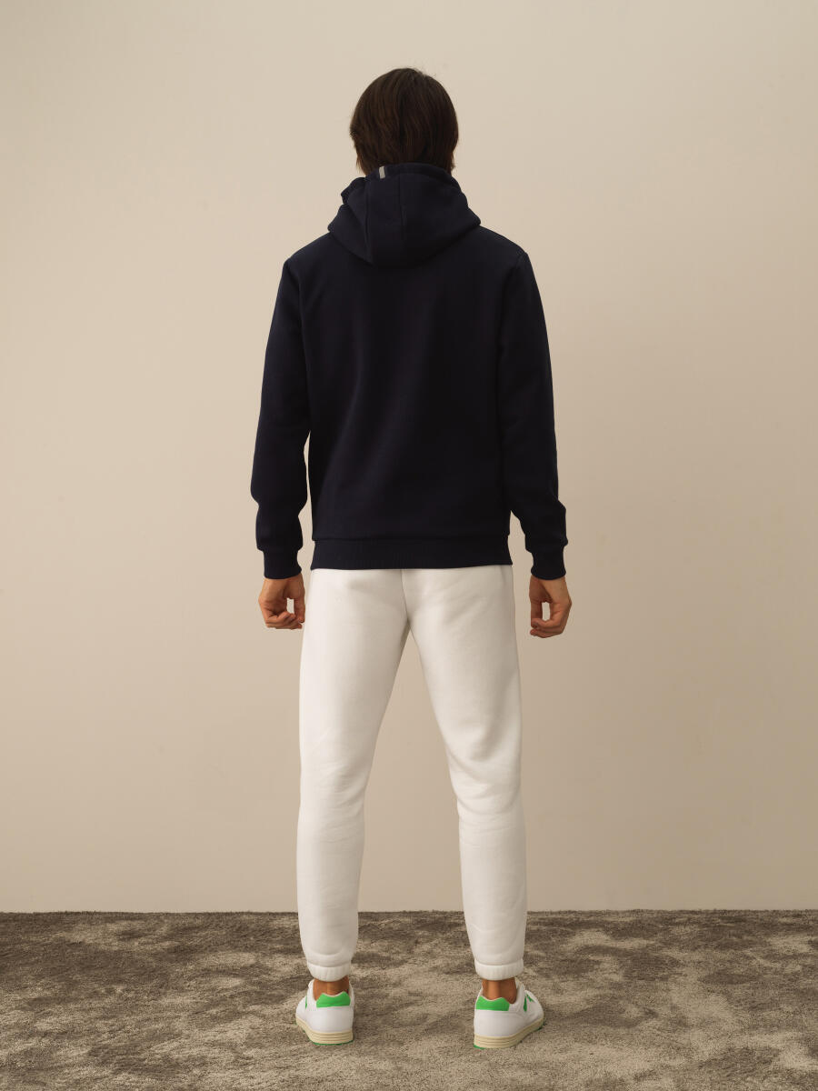 Lacivert Pamuk Dokulu Regular Fit Sweatshirt - 5