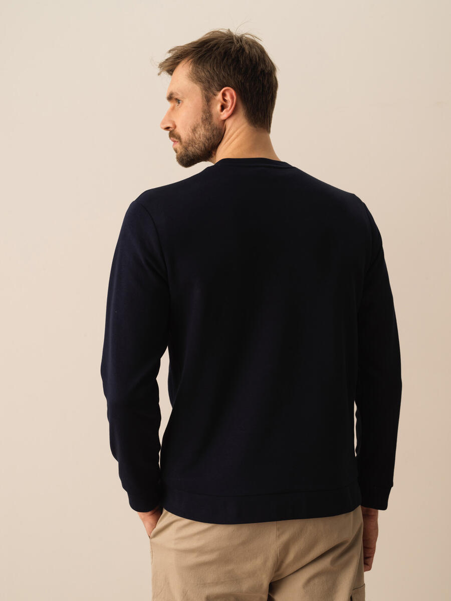 Lacivert Regular Fit Pamuklu Sweatshirt - 3