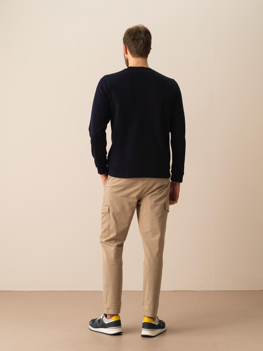 Lacivert Regular Fit Pamuklu Sweatshirt - 4