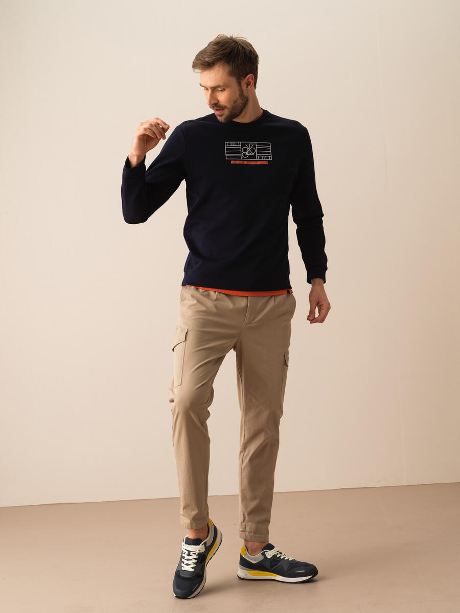 Lacivert Regular Fit Pamuklu Sweatshirt - 2