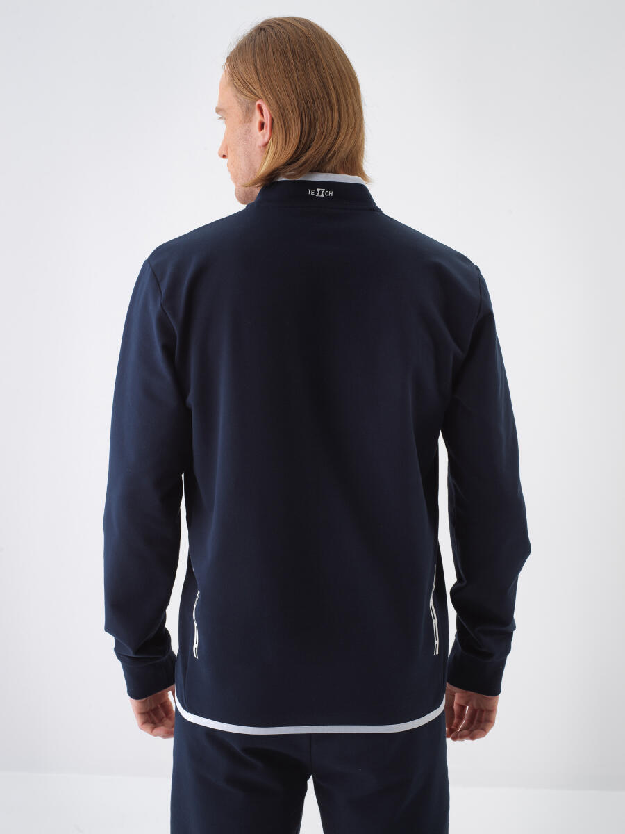 Lacivert Slim Fit Pamuklu Sweatshirt - 4
