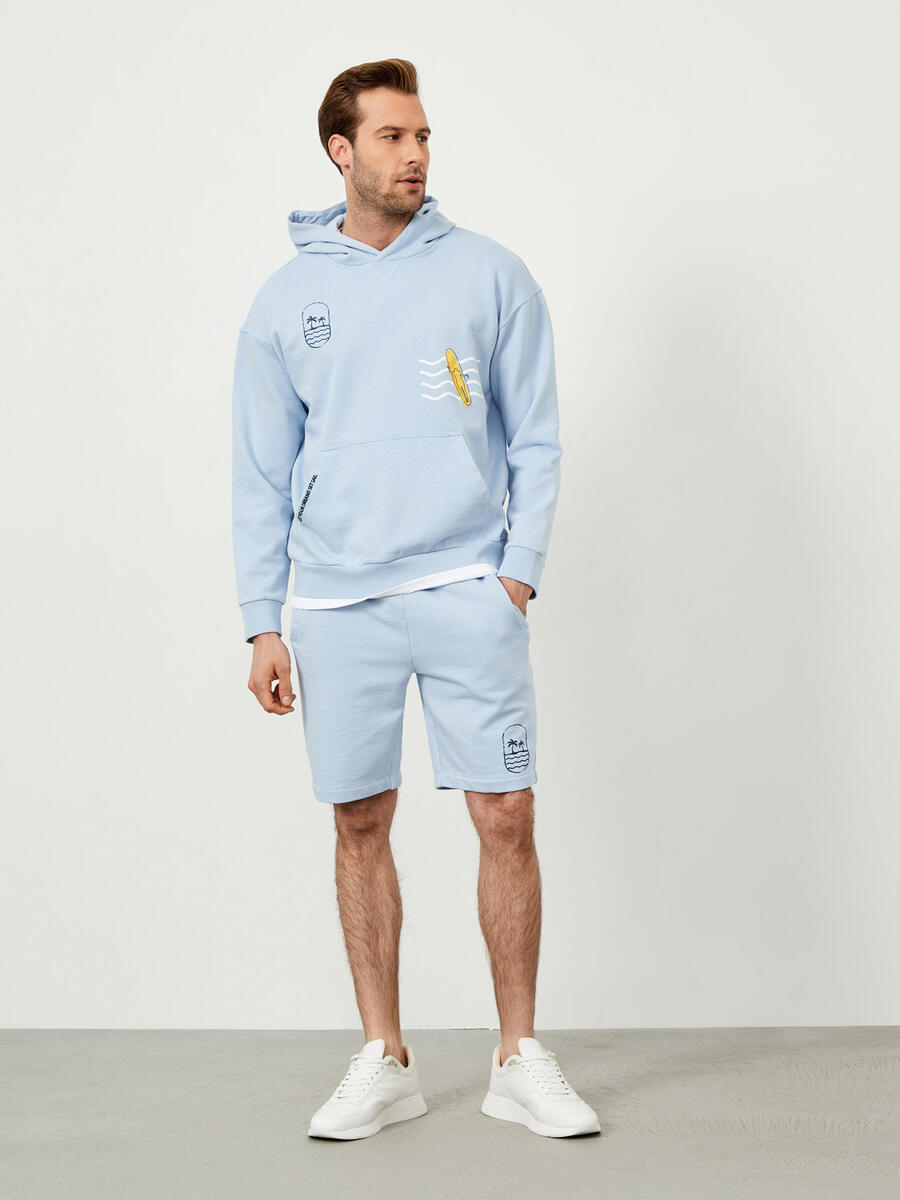Mavi Oversize Pamuklu Sweatshirt - 2
