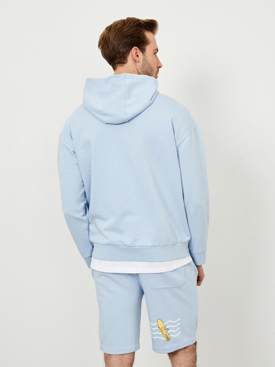 Mavi Oversize Pamuklu Sweatshirt - 4