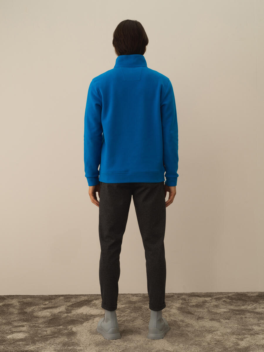 Mavi Pamuk Dokulu Regular Fit Sweatshirt - 6