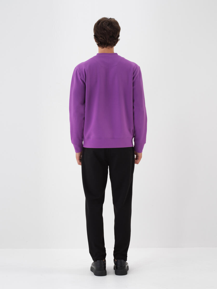 Mor Pamuk Dokulu Regular Fit Sweatshirt - 4