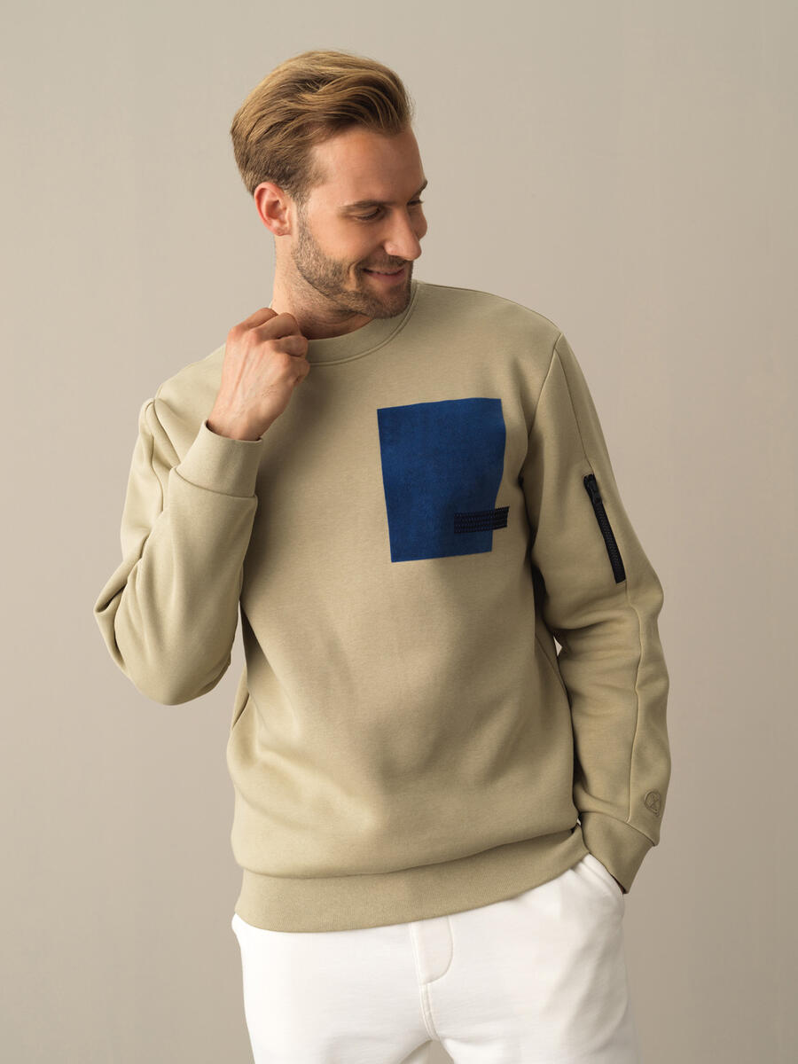 Yeşil Regular Fit Baskılı Sweatshirt - 1