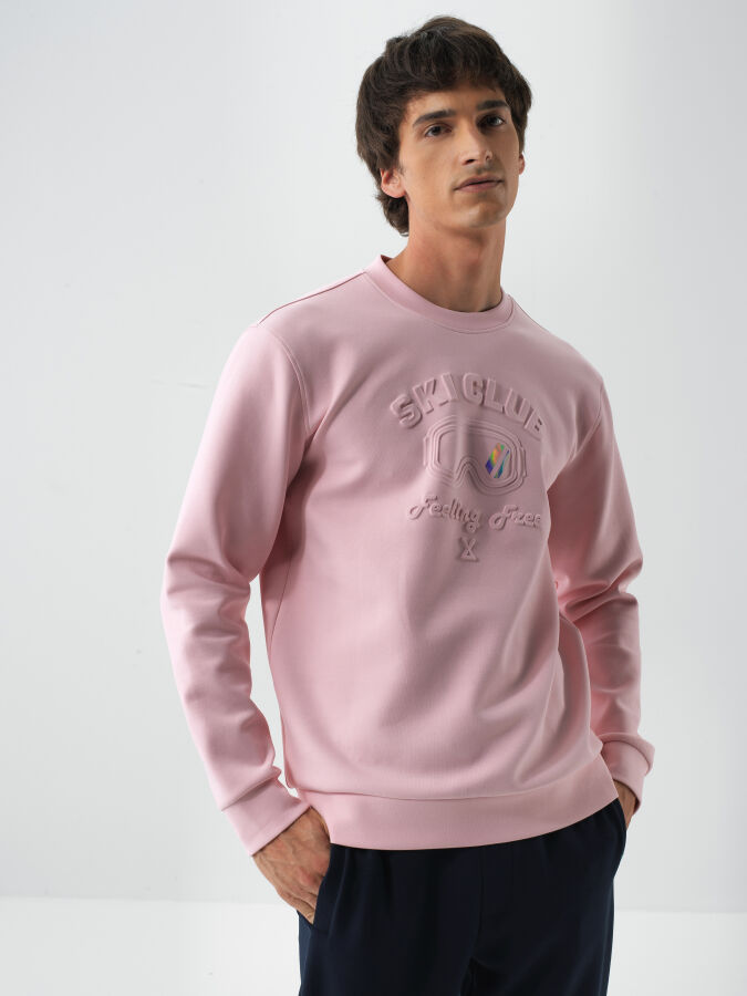 Pembe Pamuk Dokulu Regular Fit Sweatshirt - Xint