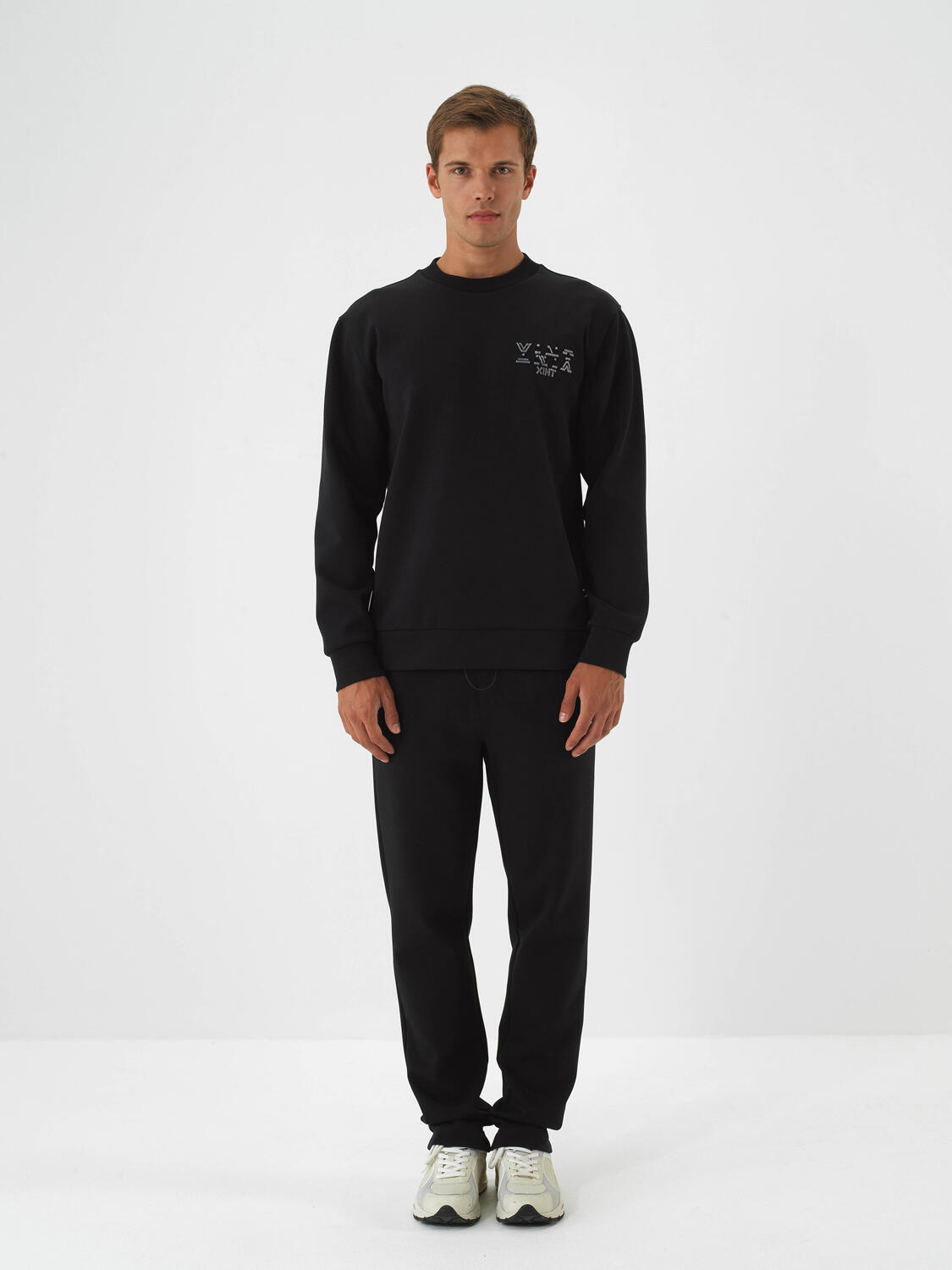 Siyah Pamuk Dokulu Regular Fit Sweatshirt - 2