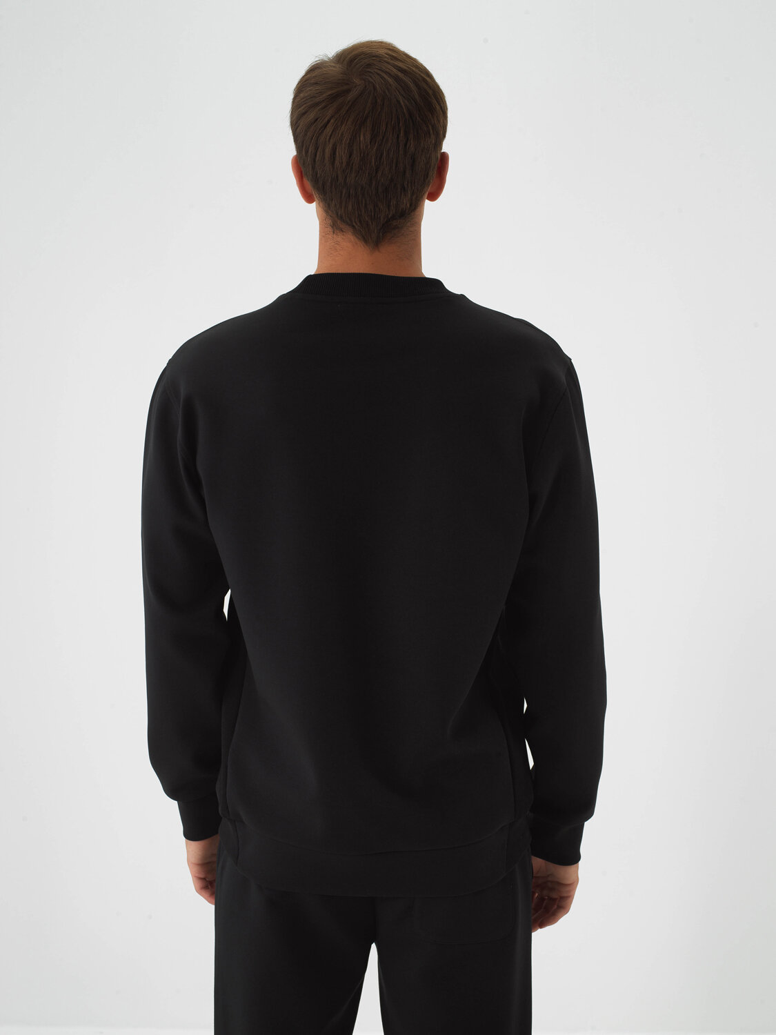 Siyah Pamuk Dokulu Regular Fit Sweatshirt - Xint
