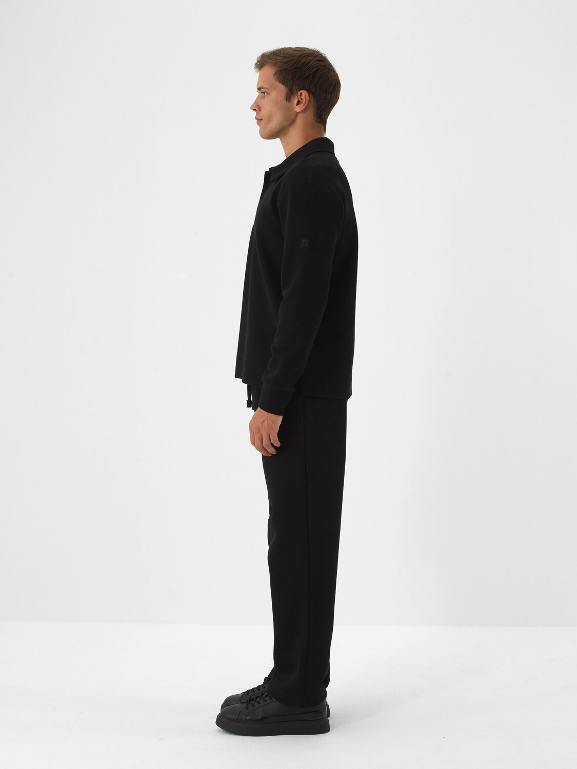 Siyah Pamuk Dokulu Regular Fit Sweatshirt - Xint