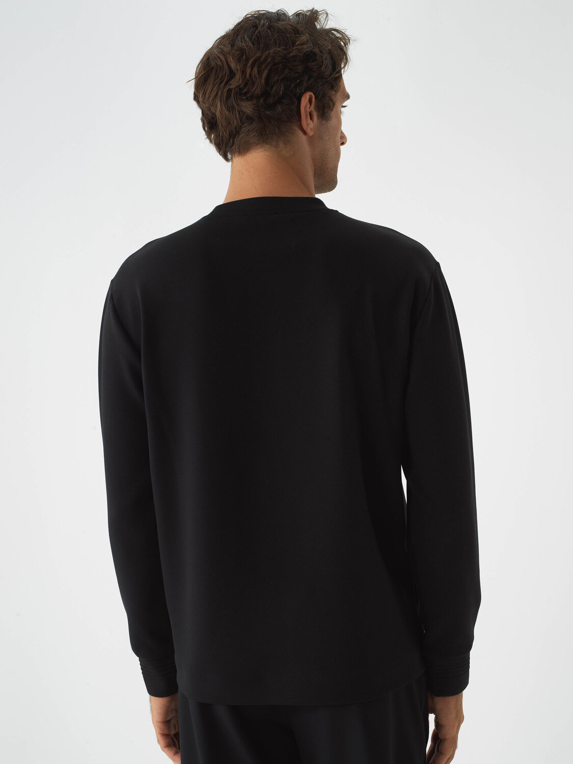 Siyah Pamuk Dokulu Regular Fit Sweatshirt - Xint