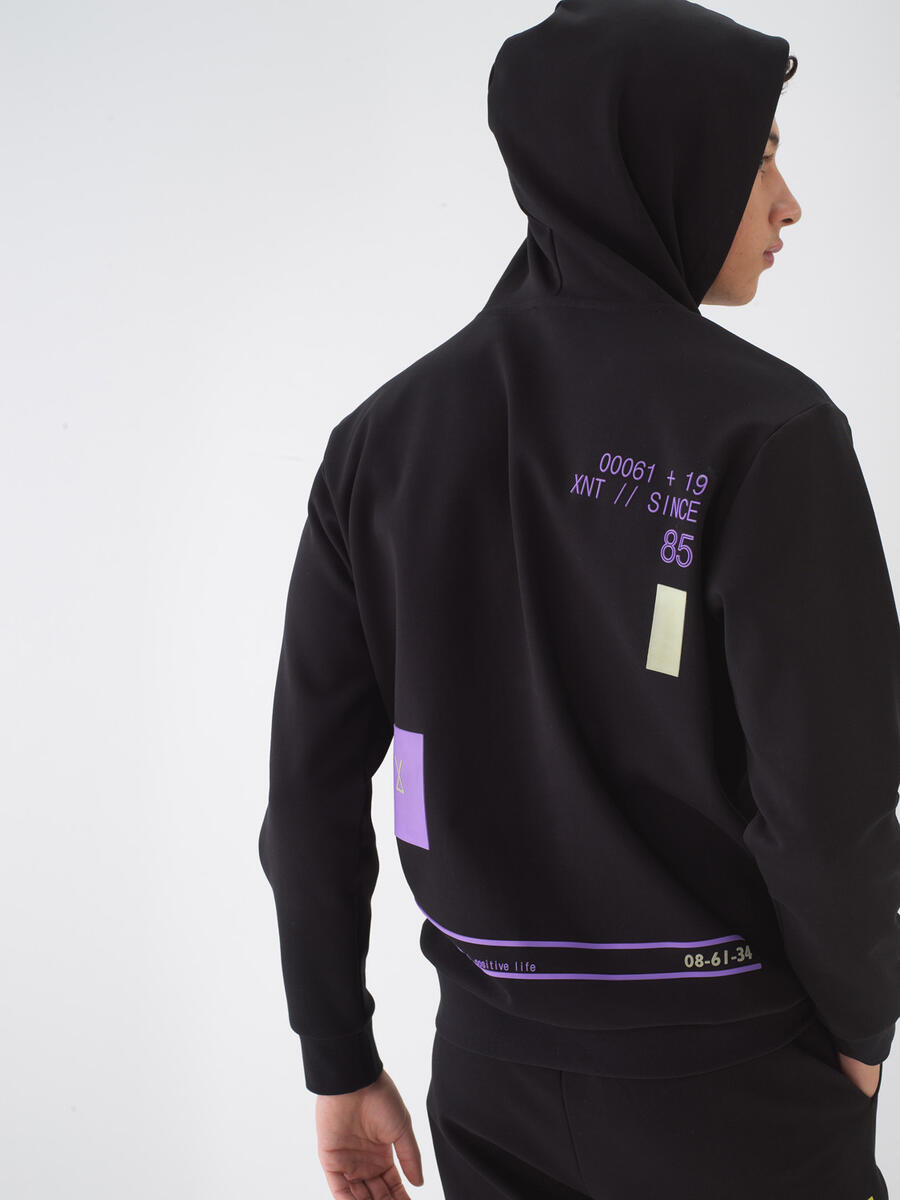 Siyah Regular Fit Pamuklu Sweatshirt