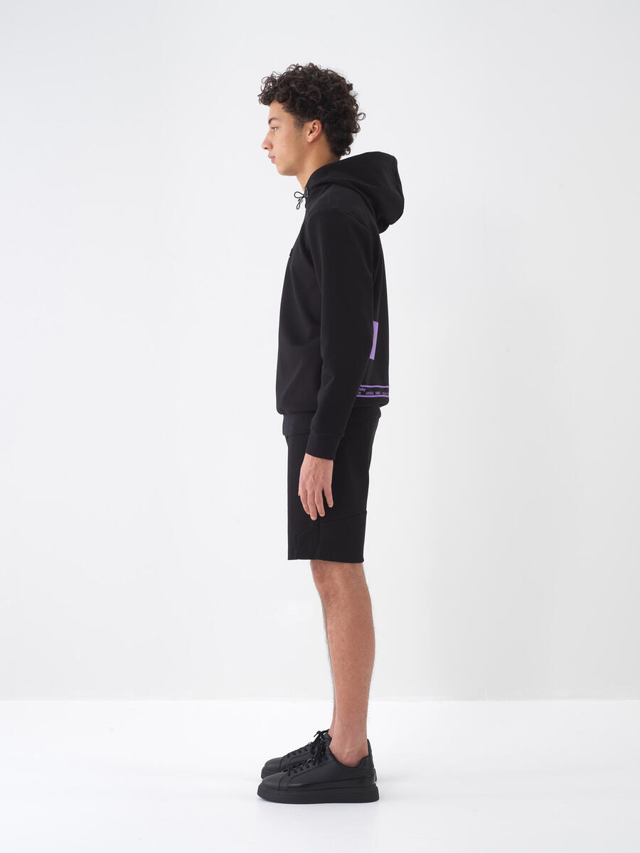 Siyah Regular Fit Pamuklu Sweatshirt - 4