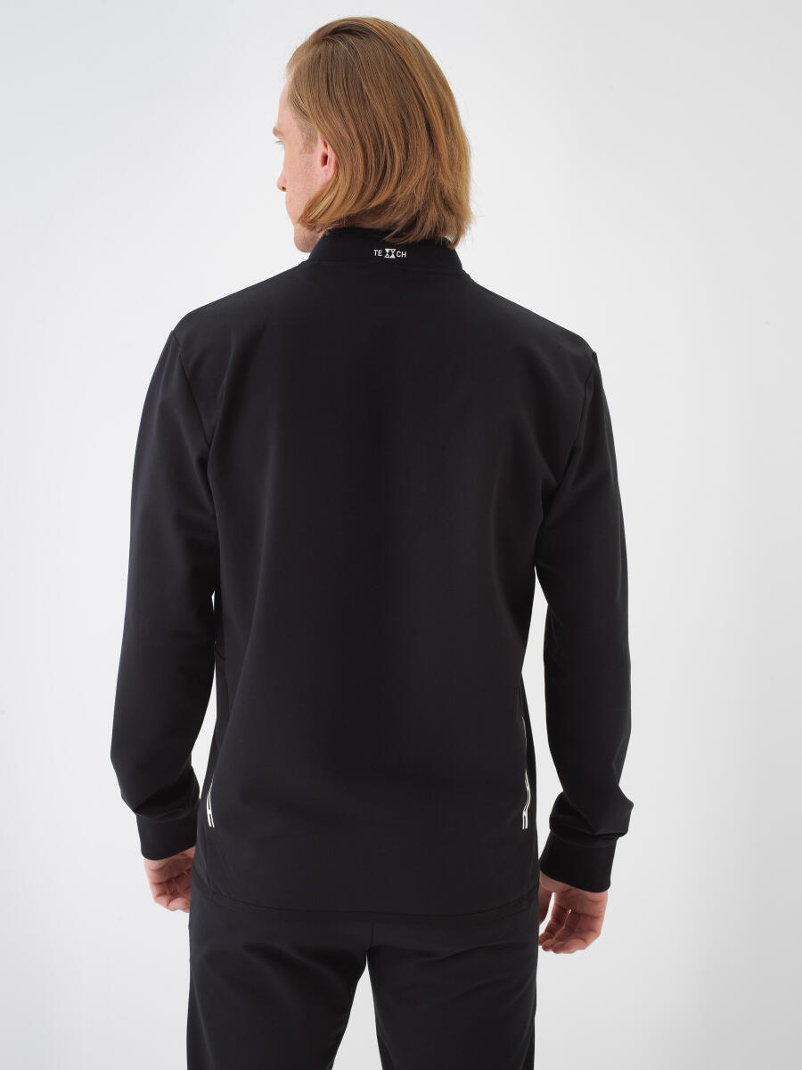 Siyah Slim Fit Pamuklu Sweatshirt - 3