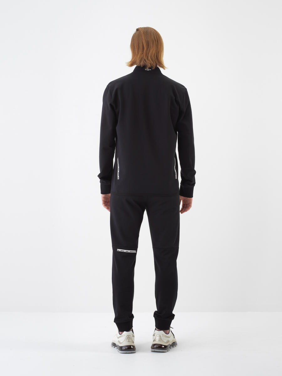 Siyah Slim Fit Pamuklu Sweatshirt - 4