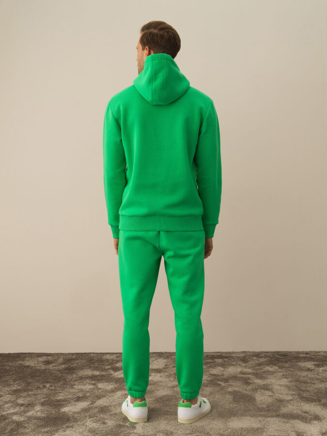 Yeşil Pamuk Dokulu Regular Fit Sweatshirt - Xint