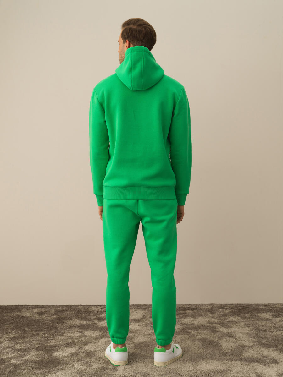 Yeşil Pamuk Dokulu Regular Fit Sweatshirt - 5