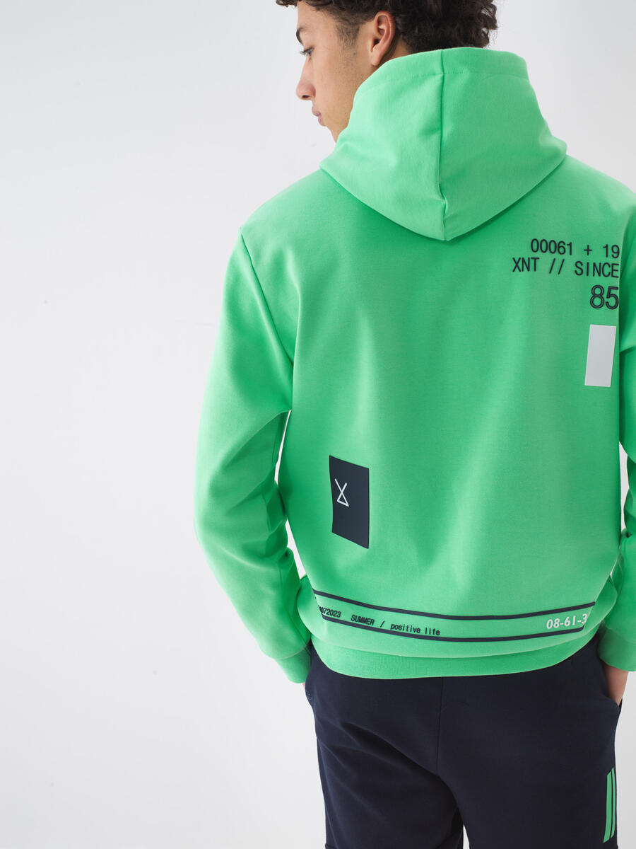 Yeşil Regular Fit Pamuklu Sweatshirt