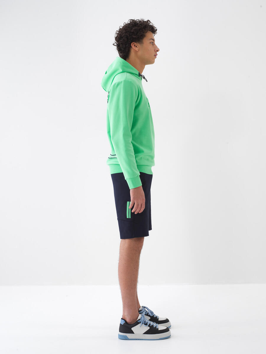 Yeşil Regular Fit Pamuklu Sweatshirt - 3