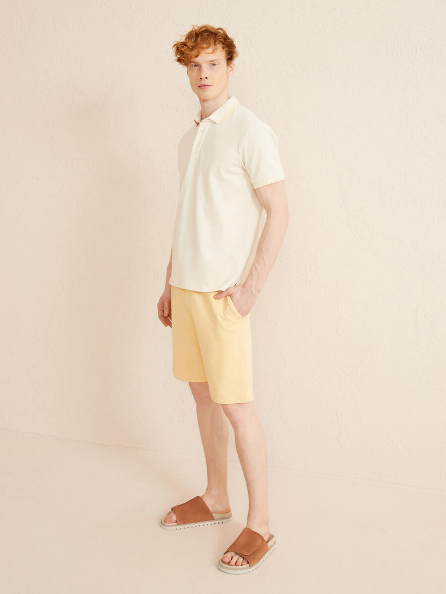 Bej Slim Fit Pamuklu Tişört - 2